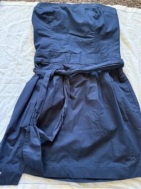 Y2K Abercrombie & Fitch strapless Navy Tie-Waist Dress